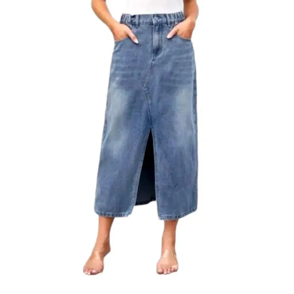 Fashion whiskered women's jean skirt