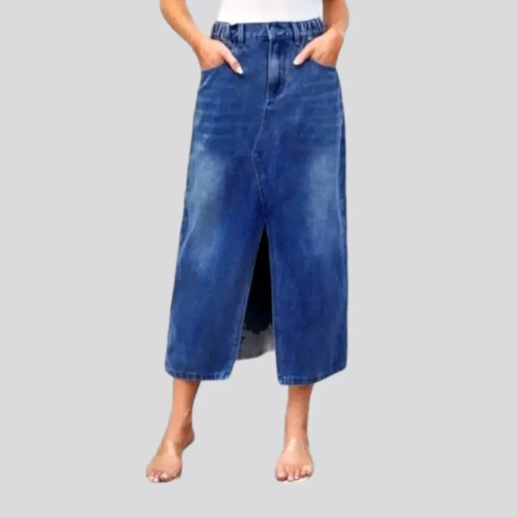 Fashion whiskered women's jean skirt