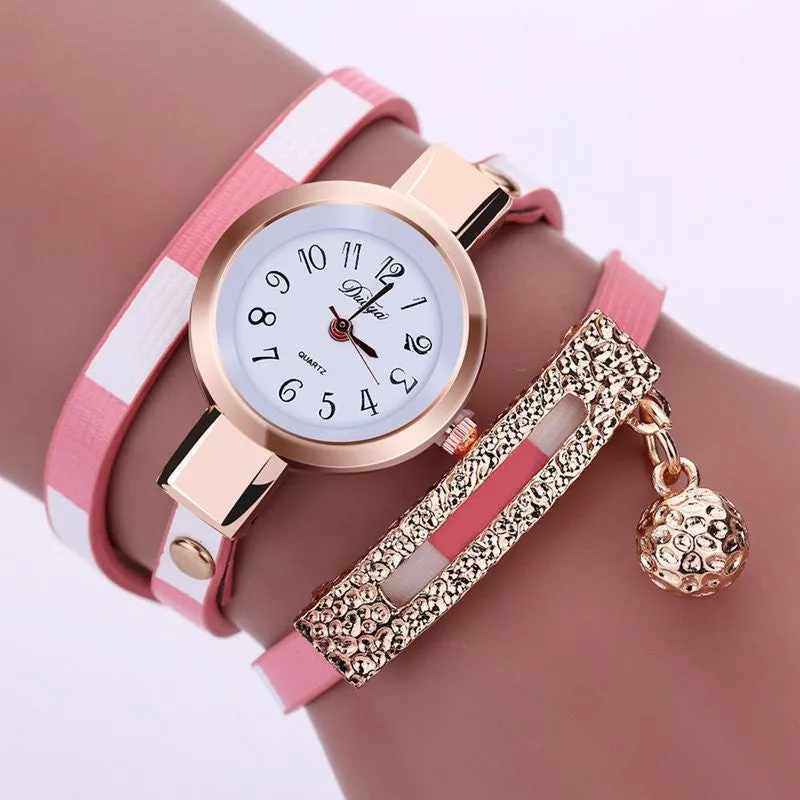 Fashion Women Leather Bracelet Watch Luxury Brand Quartz Watch