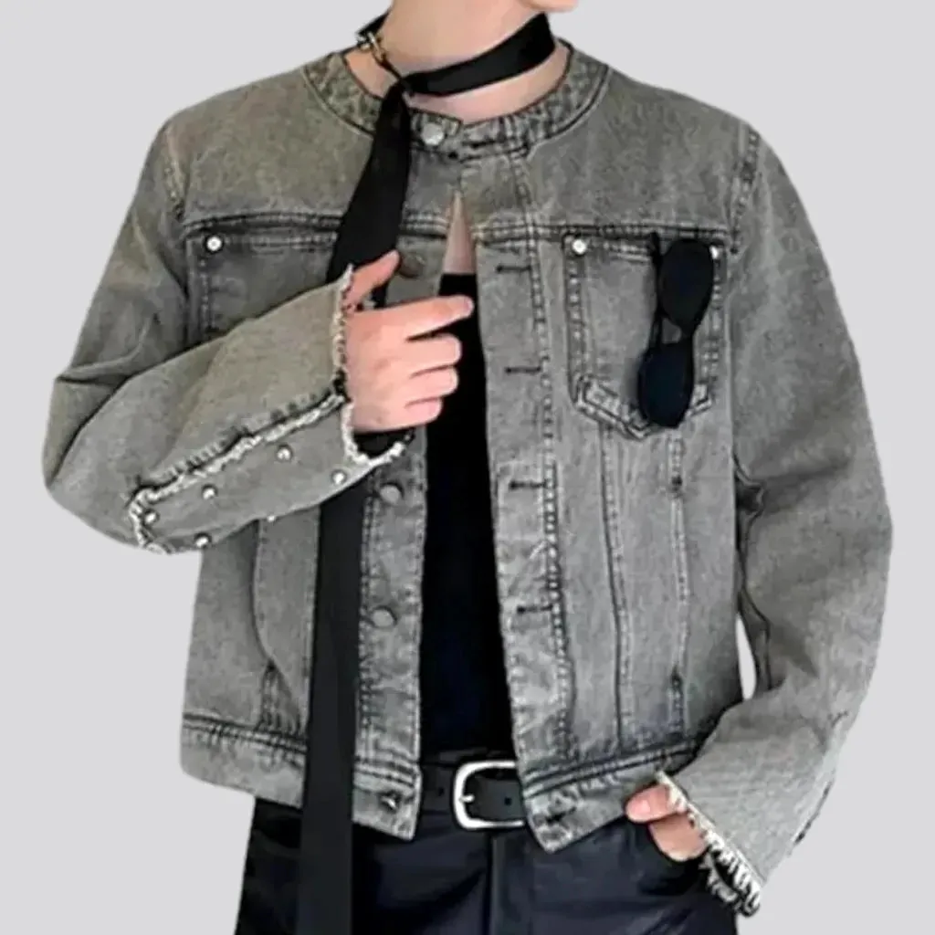 Fashionable grunge men's denim jacket