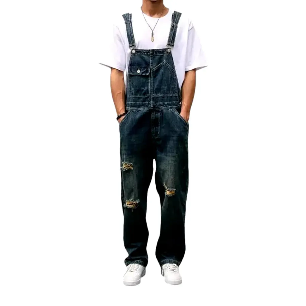 Fashionable loose men's jeans dungaree