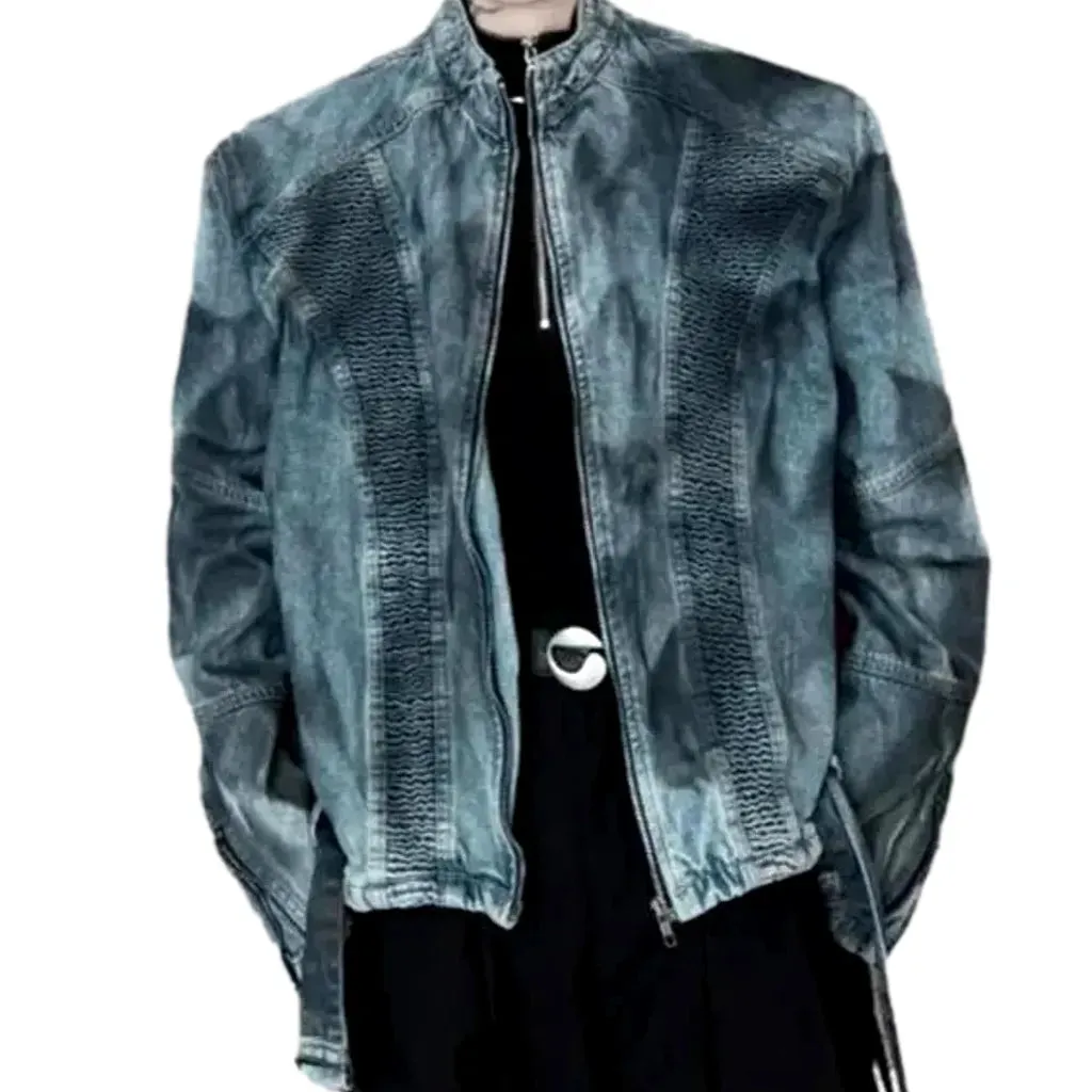 Fashionable painted extra-large men's denim jacket