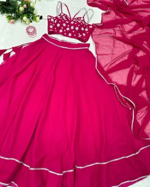 Fashionable Pink Color Lehenga Choli