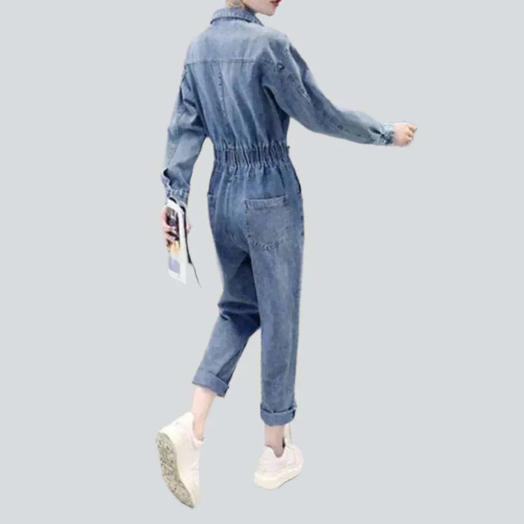 Fashionable women's denim jumpsuit