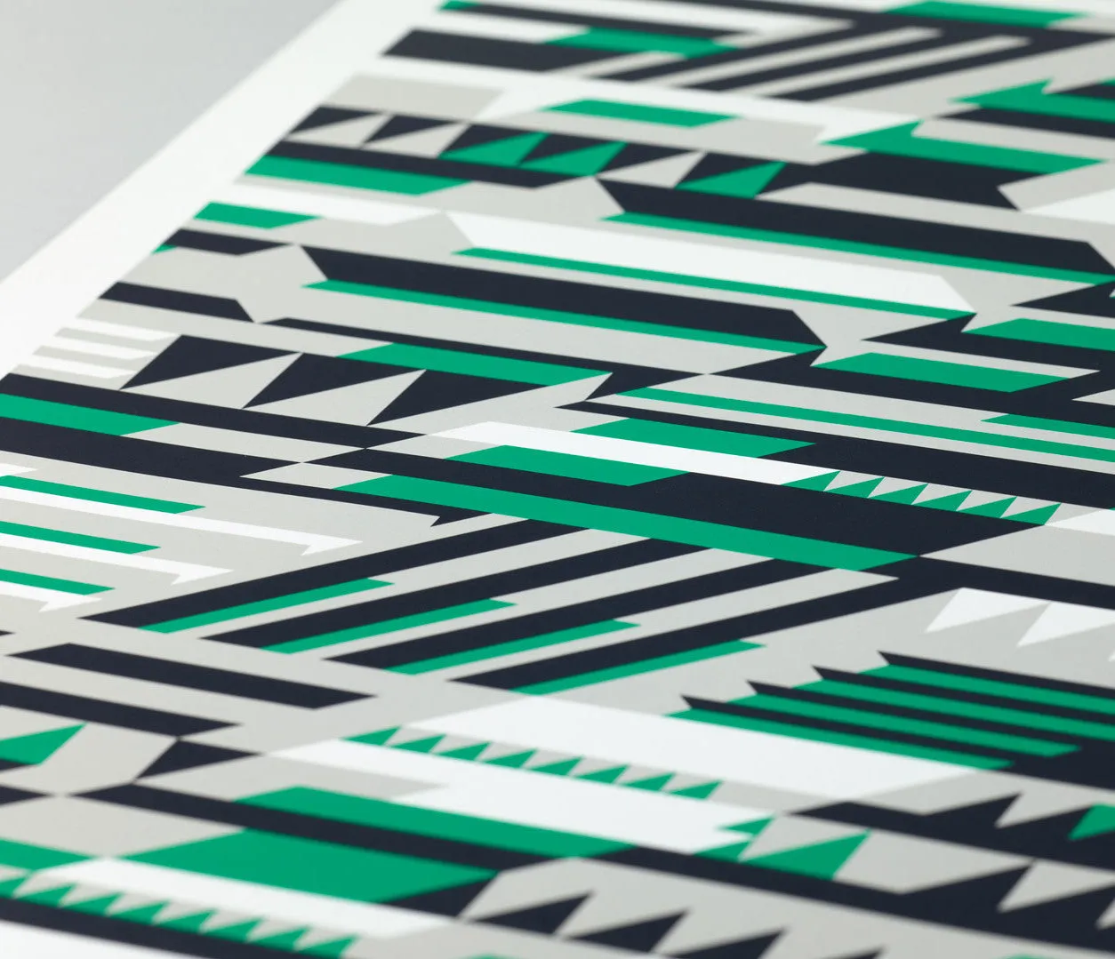 'Faster' Geometric Art Print in Emerald Green