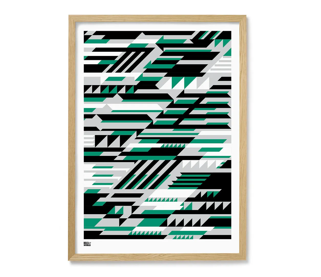 'Faster' Geometric Art Print in Emerald Green