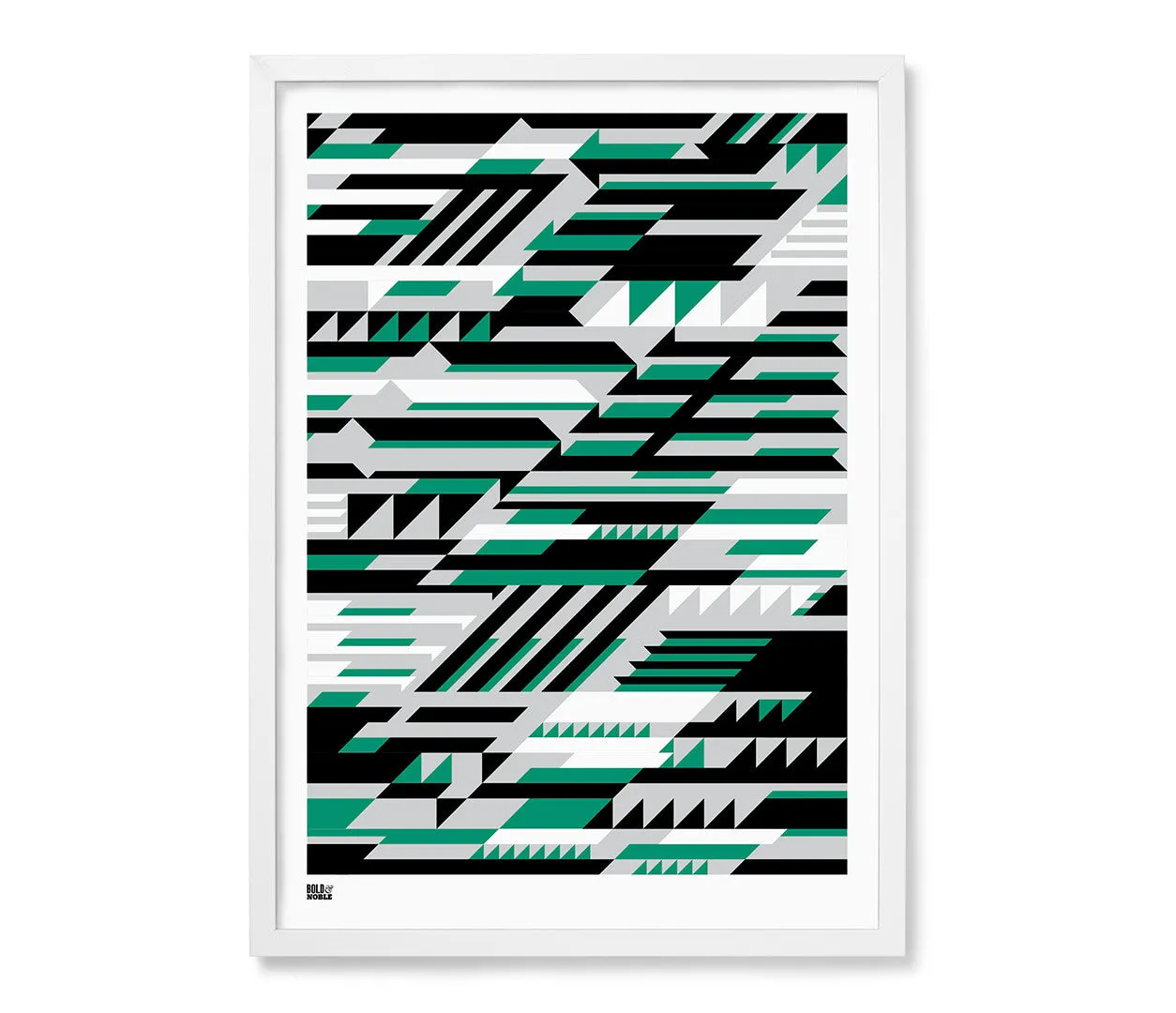 'Faster' Geometric Art Print in Emerald Green