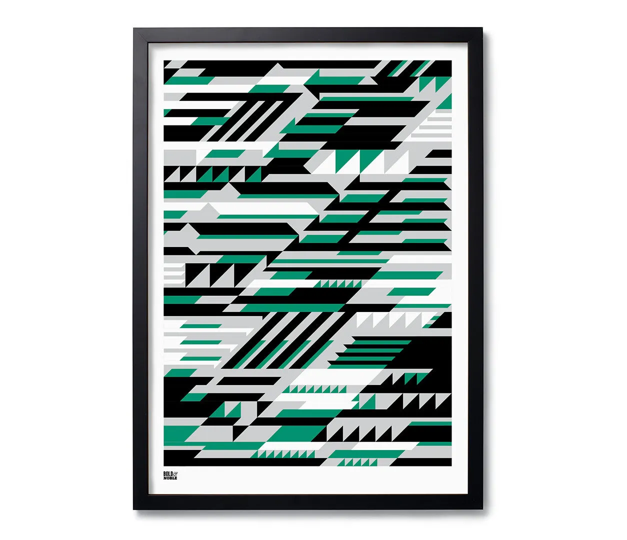 'Faster' Geometric Art Print in Emerald Green