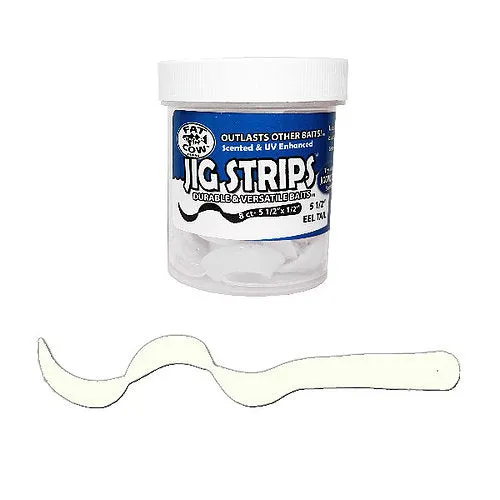 Fat Cow Jig Strips Eel Tail 5 1/2"- 8 ct Squid Scented