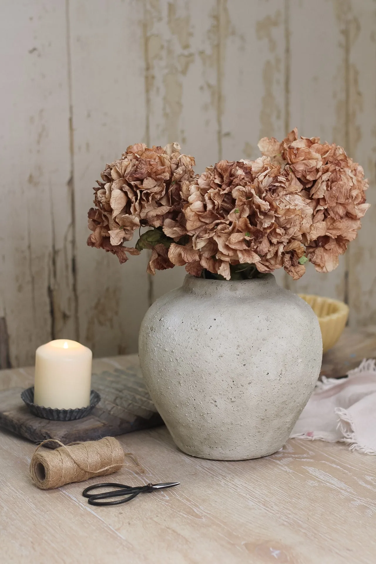 Faux Cappuccino Dried Ruffle Hydrangea