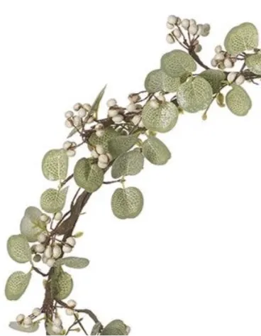 Faux Foliage - Eucalyptus And Mistletoe Wreath