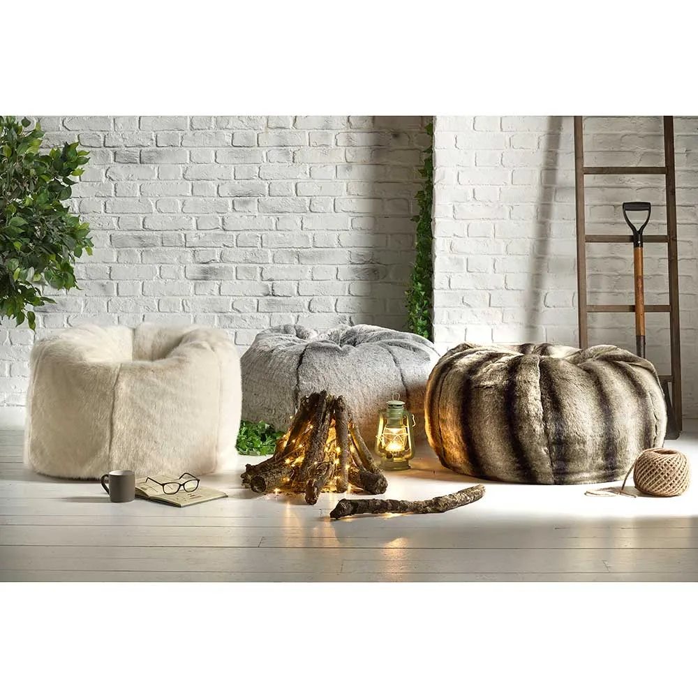 Faux Fur Bean Bag Dark Brown by Katrina Hampton