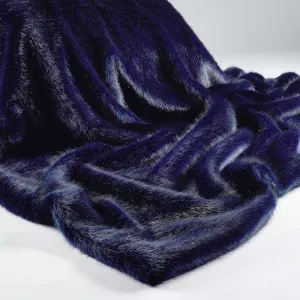 Faux Fur Bed Throw Navy Blue by Katrina Hampton