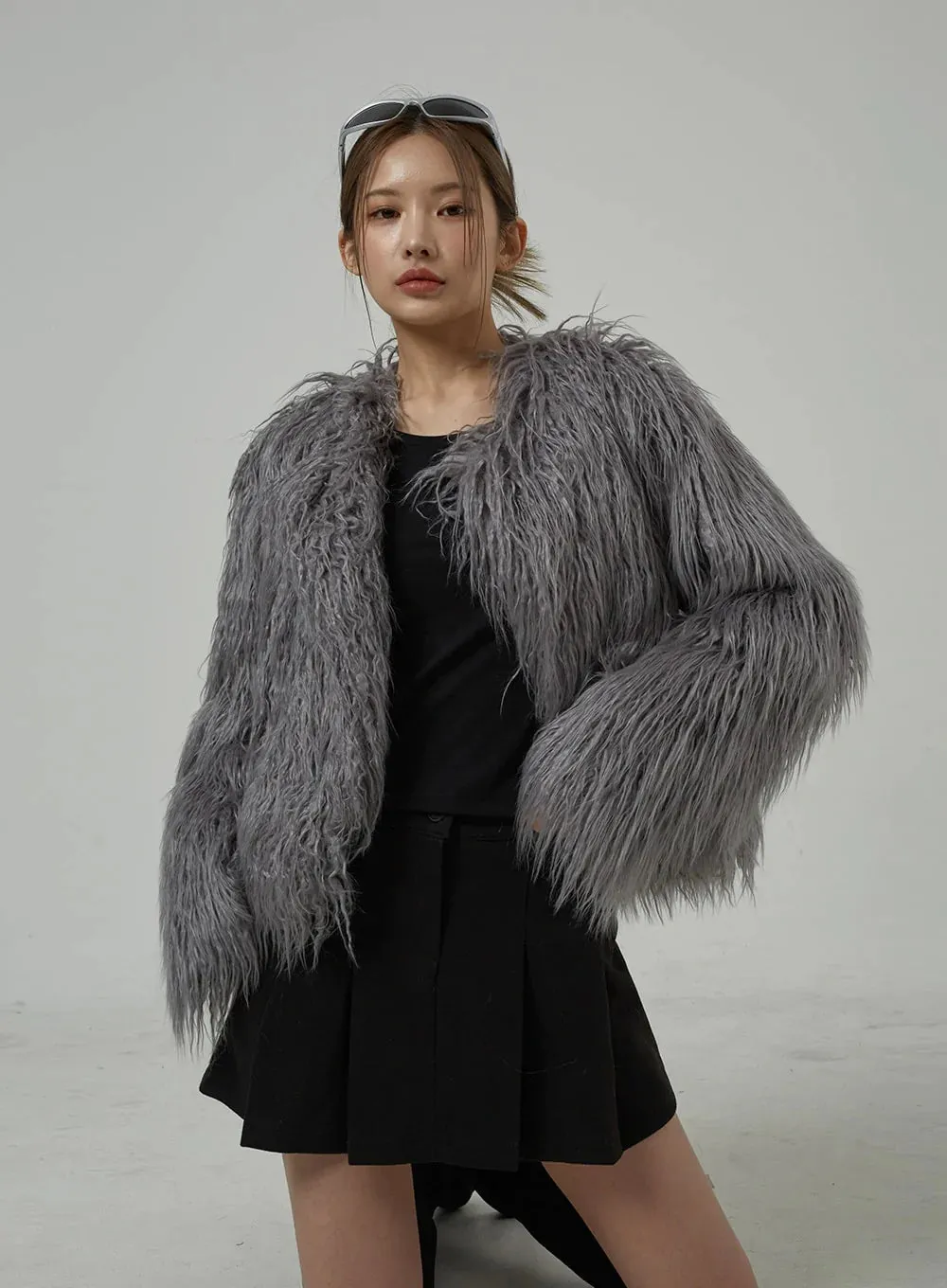 Faux Fur Cropped Jacket CD27