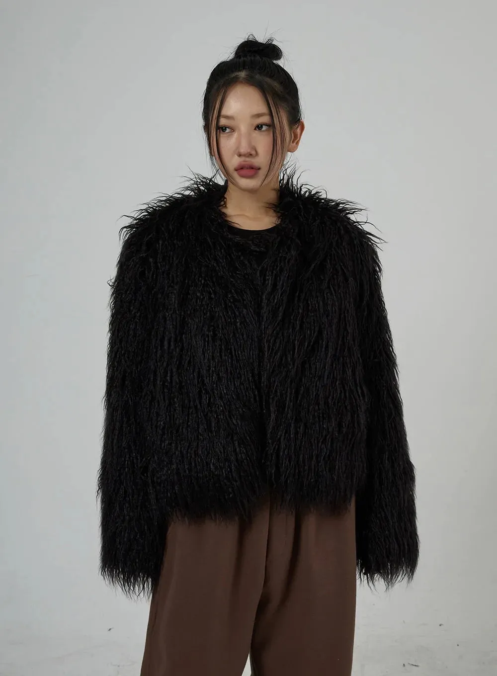 Faux Fur Cropped Jacket CD27