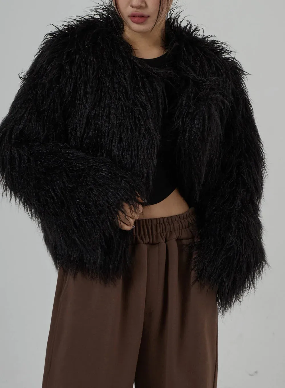 Faux Fur Cropped Jacket CD27