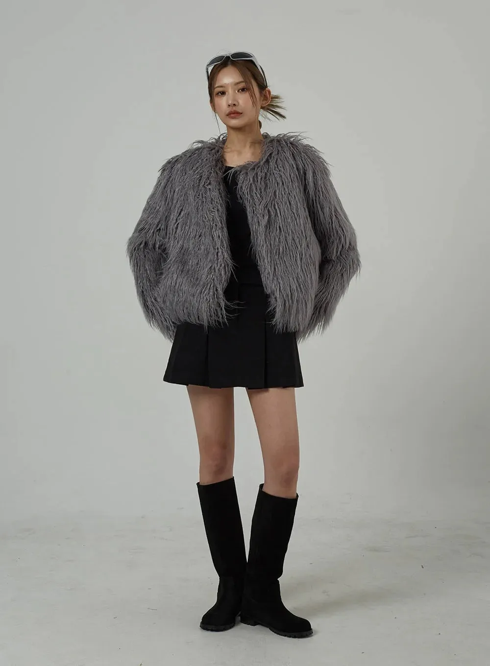 Faux Fur Cropped Jacket CD27