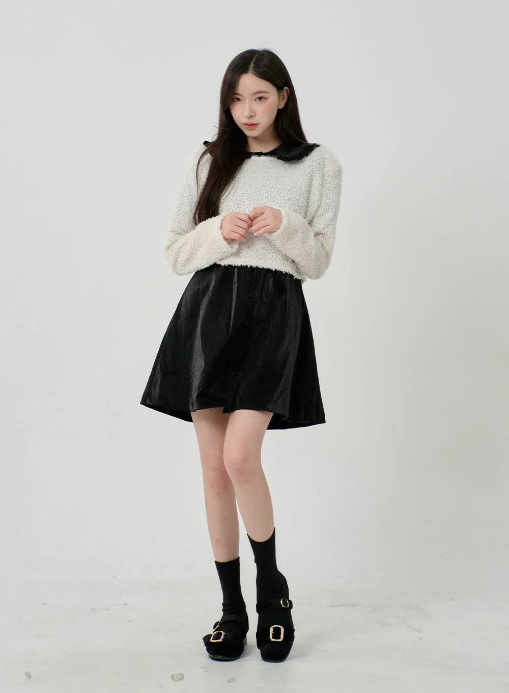 Faux Fur Cropped Knit BD12