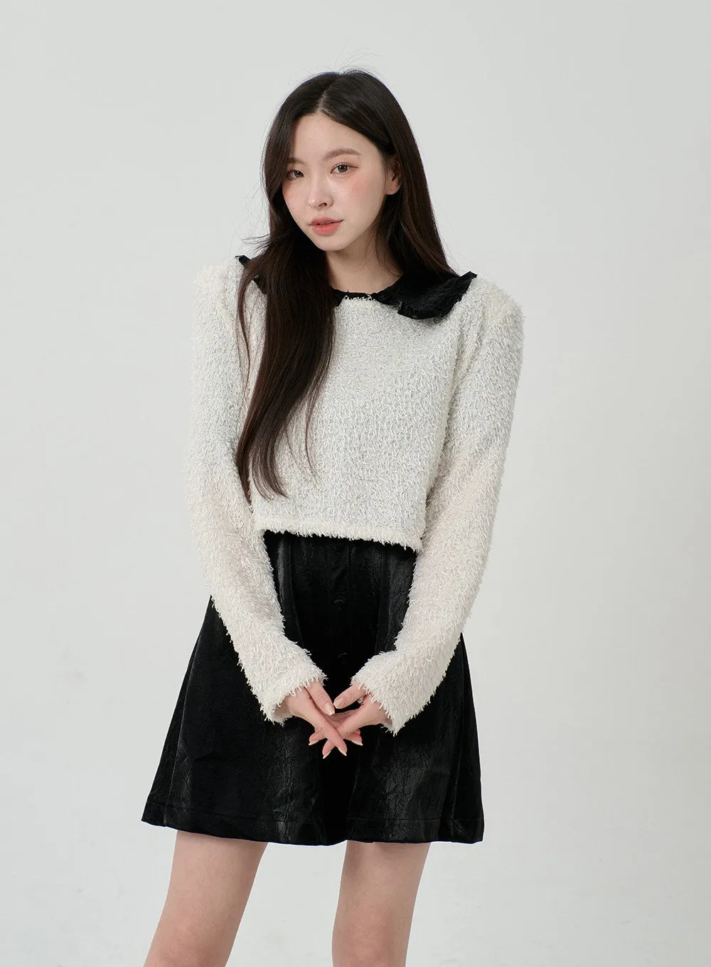 Faux Fur Cropped Knit BD12