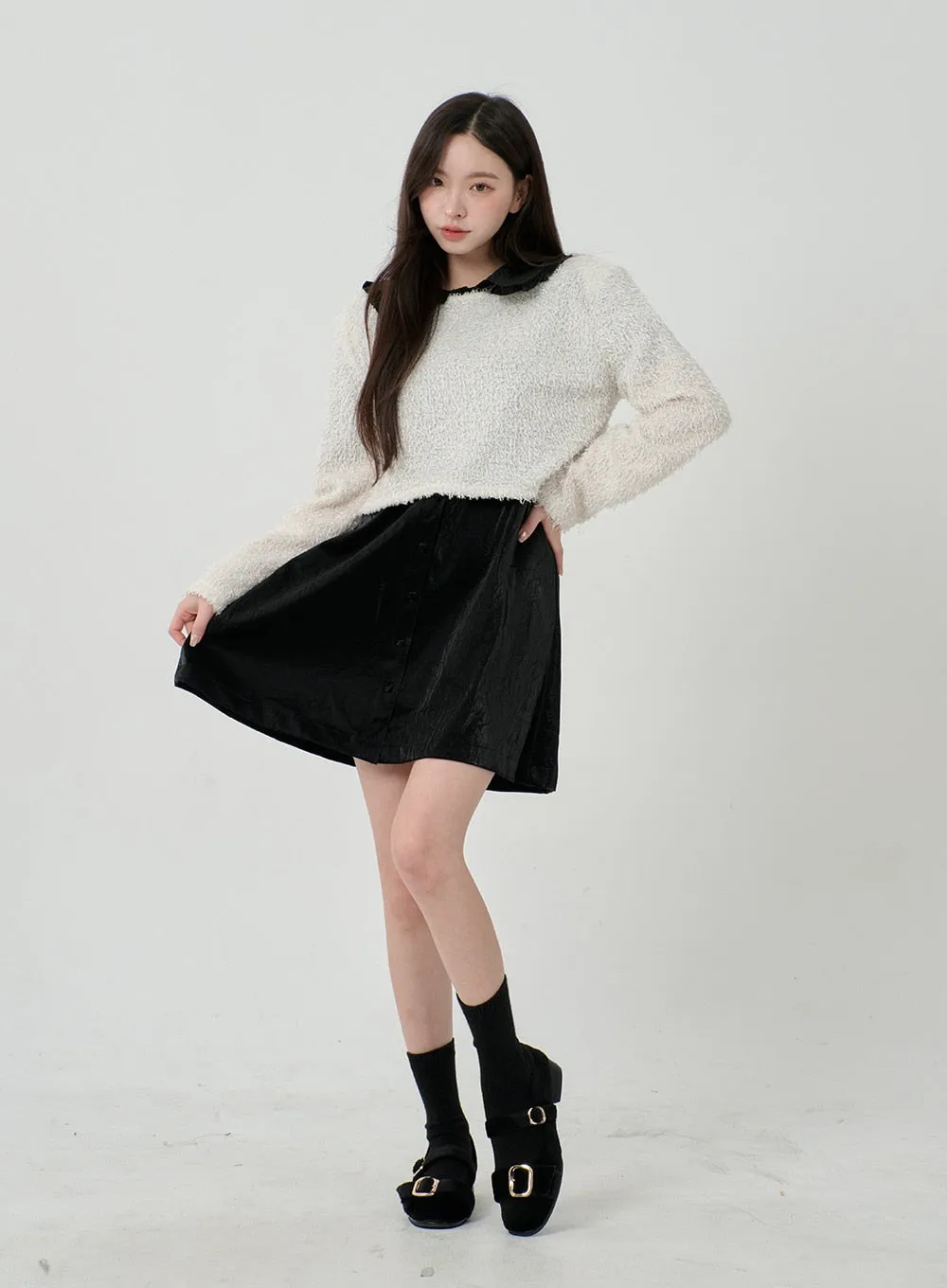 Faux Fur Cropped Knit BD12