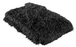 Faux Fur Feather-Style Throw -  Black Swan Faux Feather