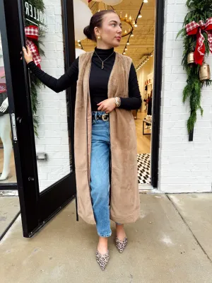 FAUX FUR MAXI VEST