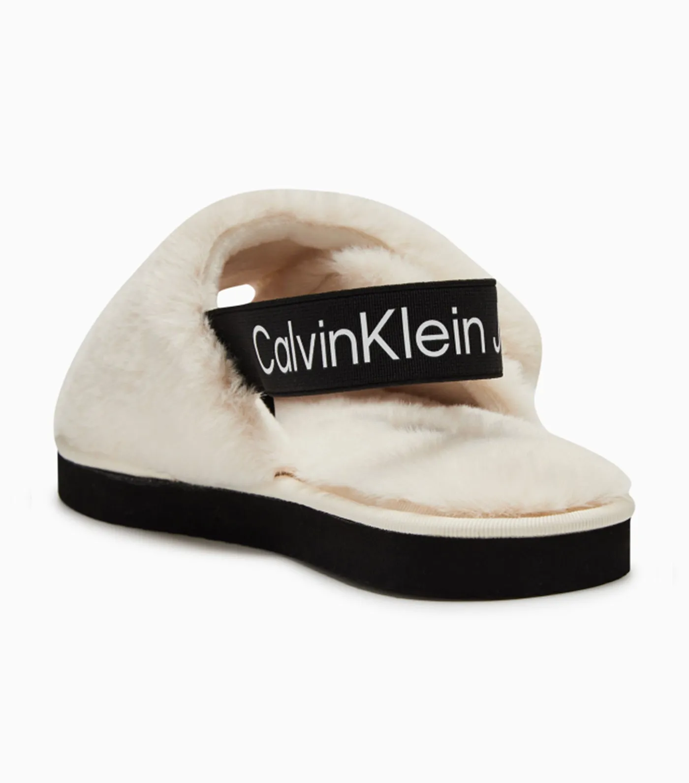 Faux Fur Slippers Creamy White/Black