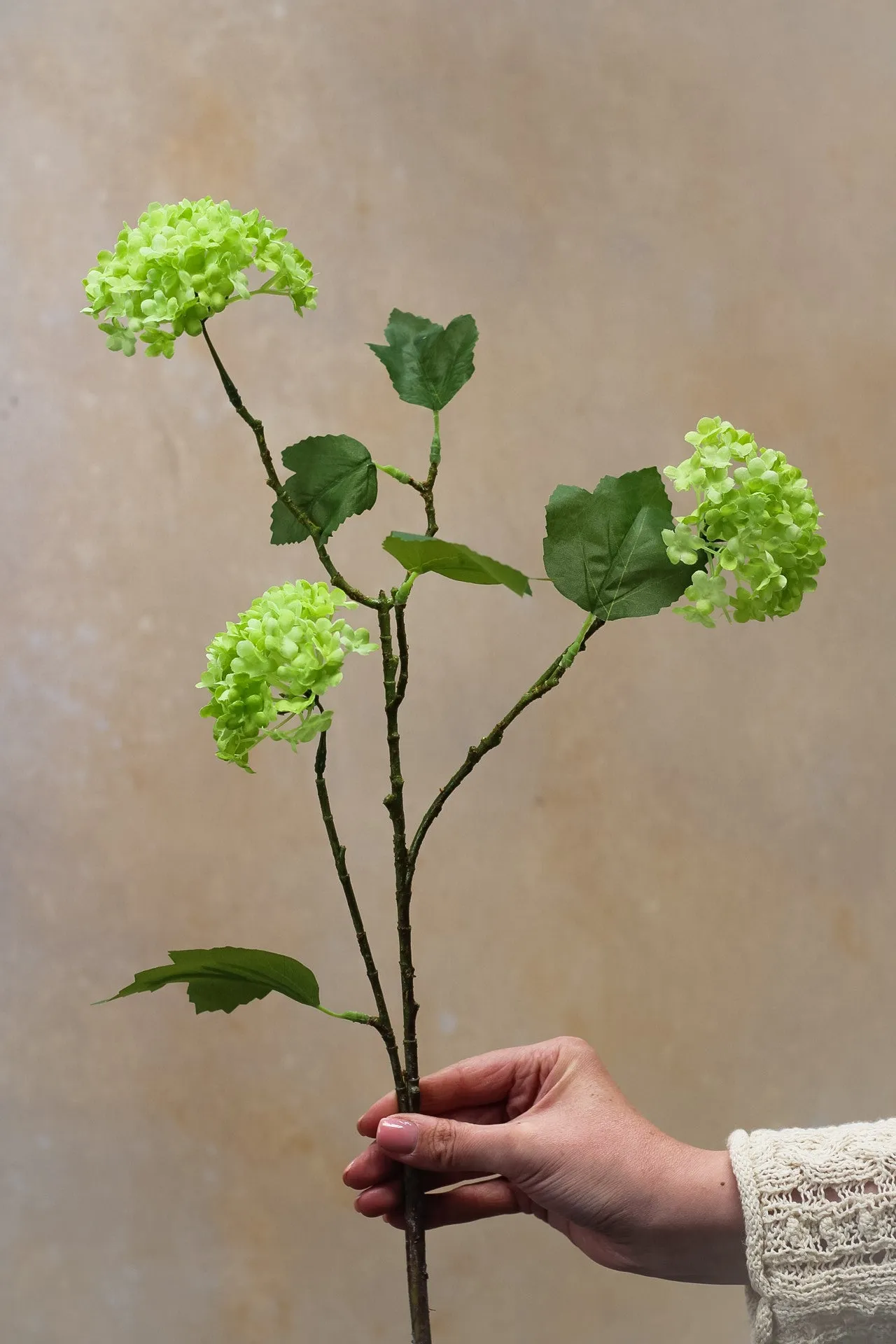 Faux Green Viburnum Spray