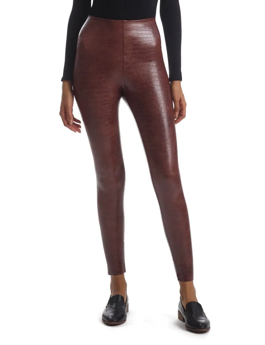 Faux Leather Animal Legging