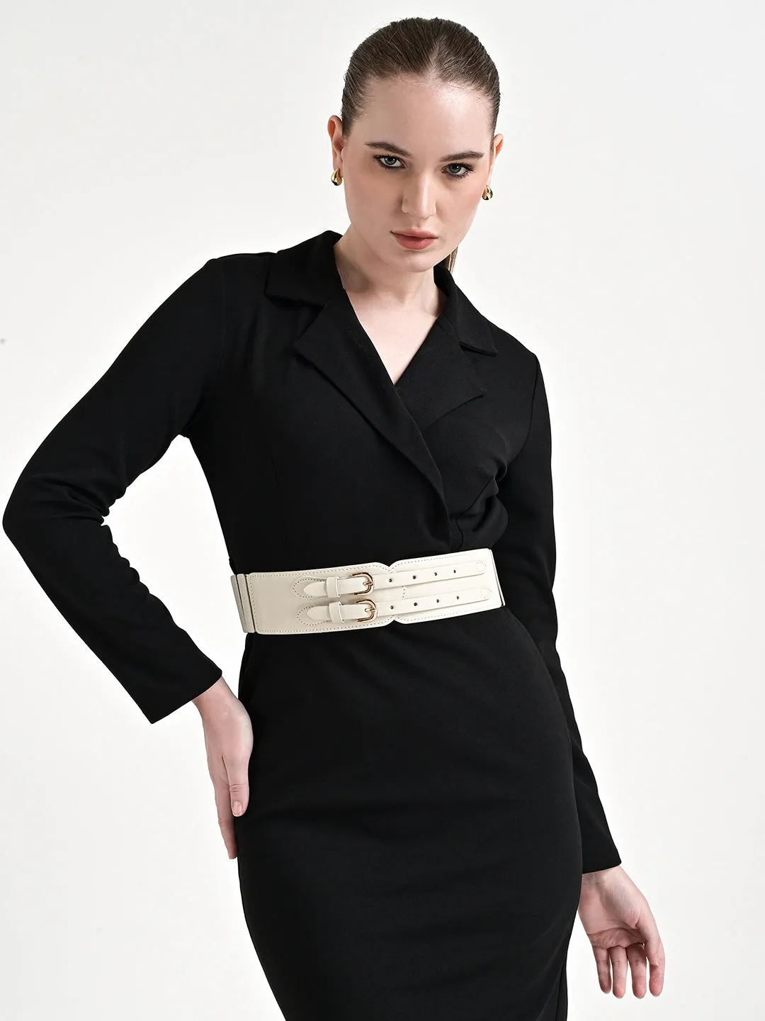 Faux Leather Elasticated Belt