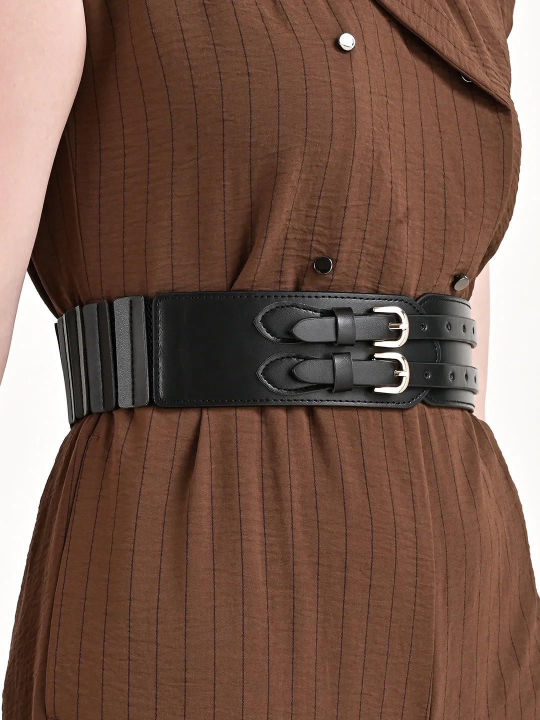 Faux Leather Elasticated Belt