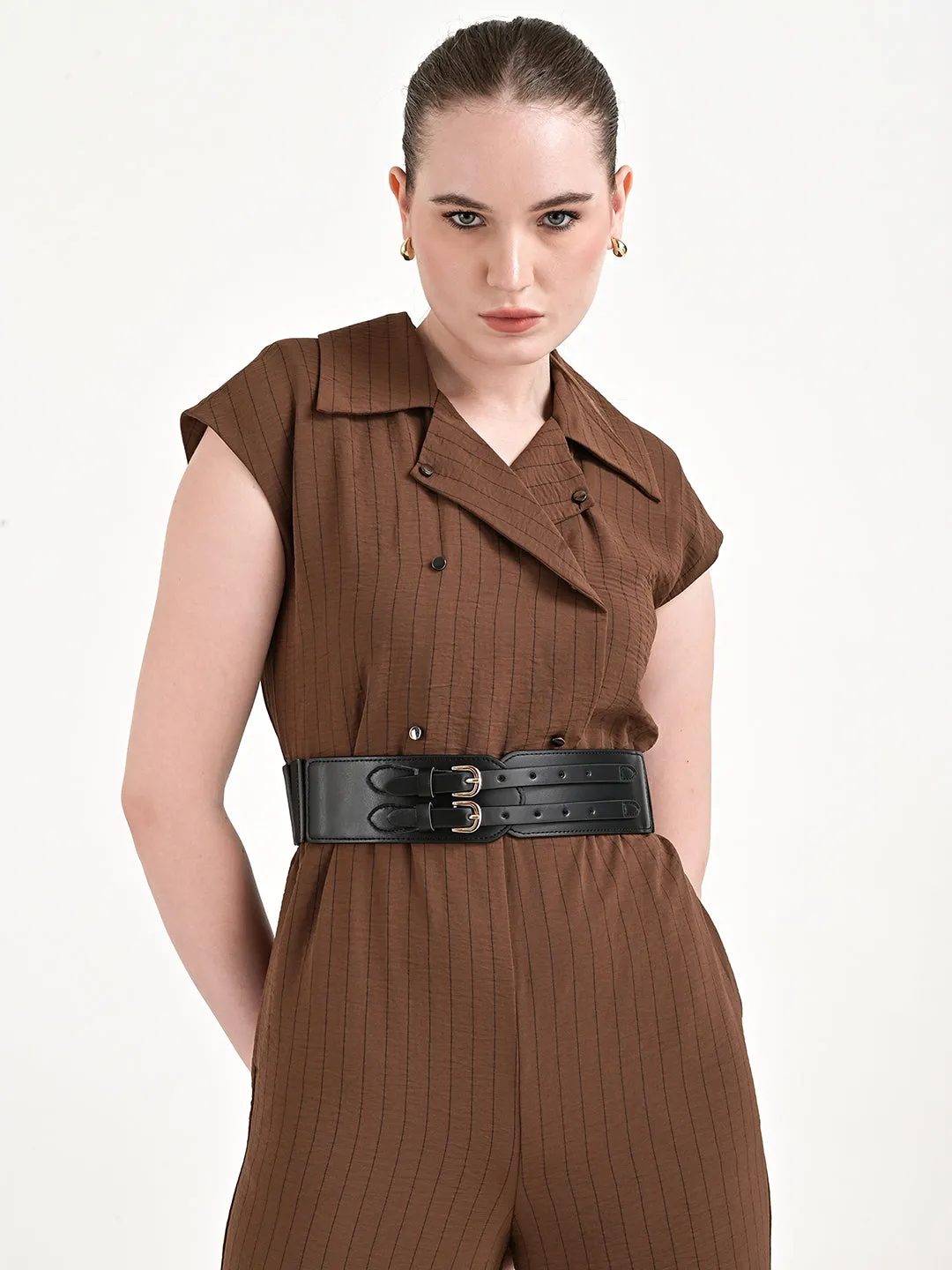 Faux Leather Elasticated Belt