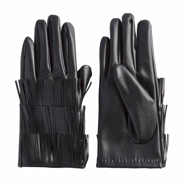 FAUX LEATHER FRINGE GLOVES BY MUD PIE