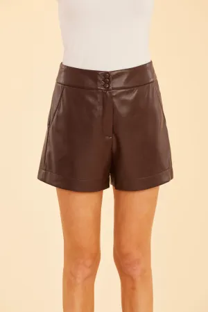 Faux Leather High Waisted Shorts