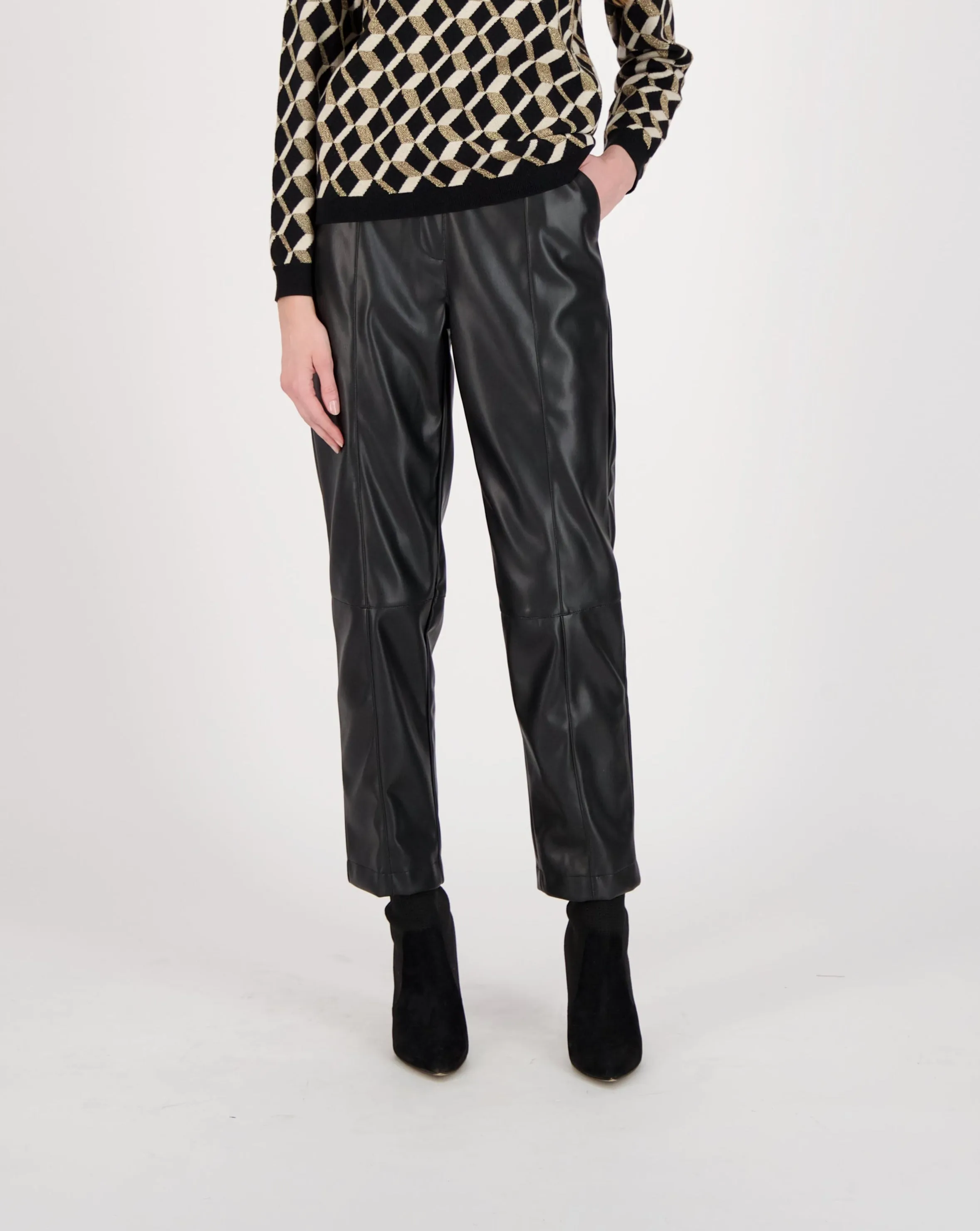 Faux Leather Straight Leg Pant