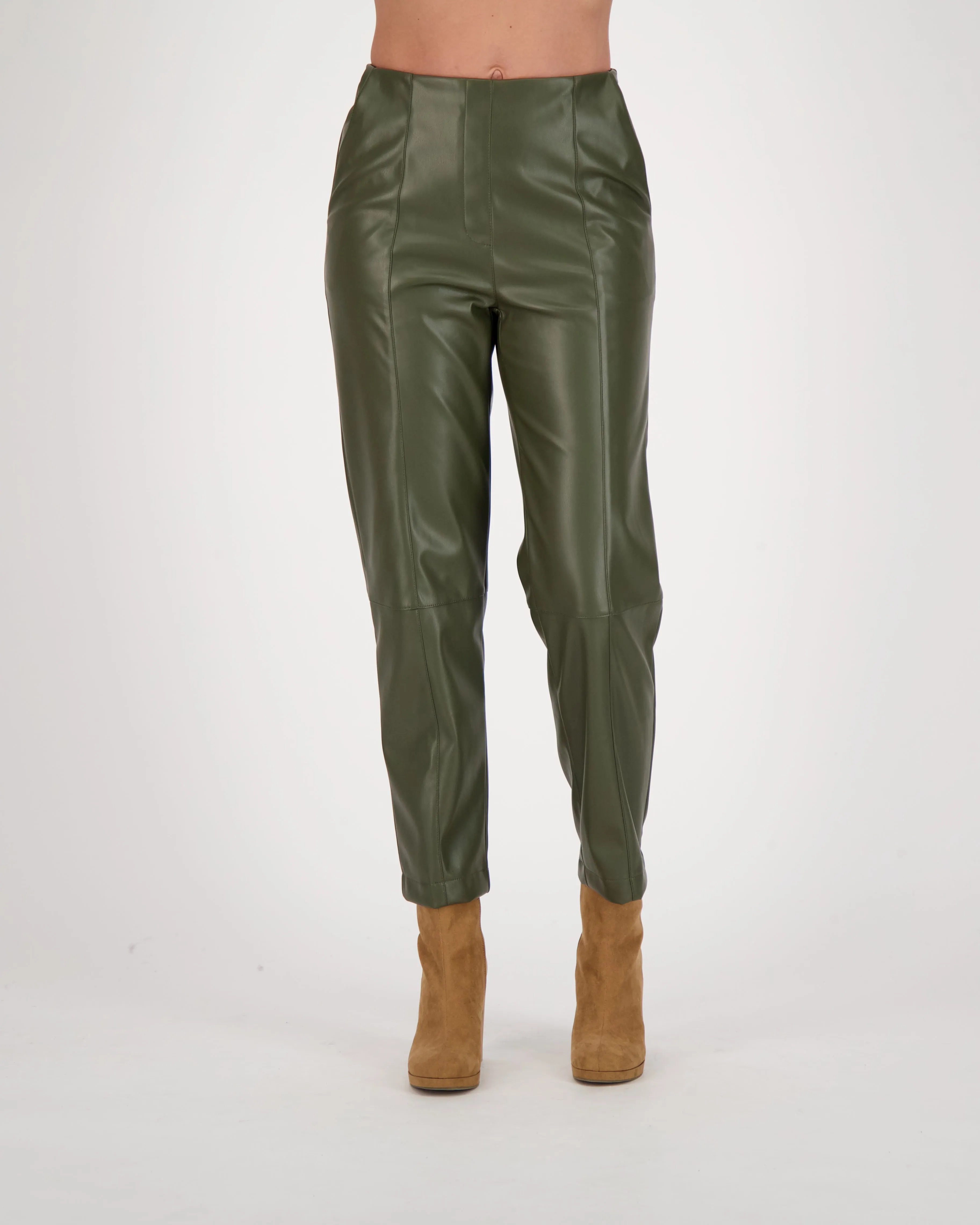 Faux Leather Straight Leg Pant