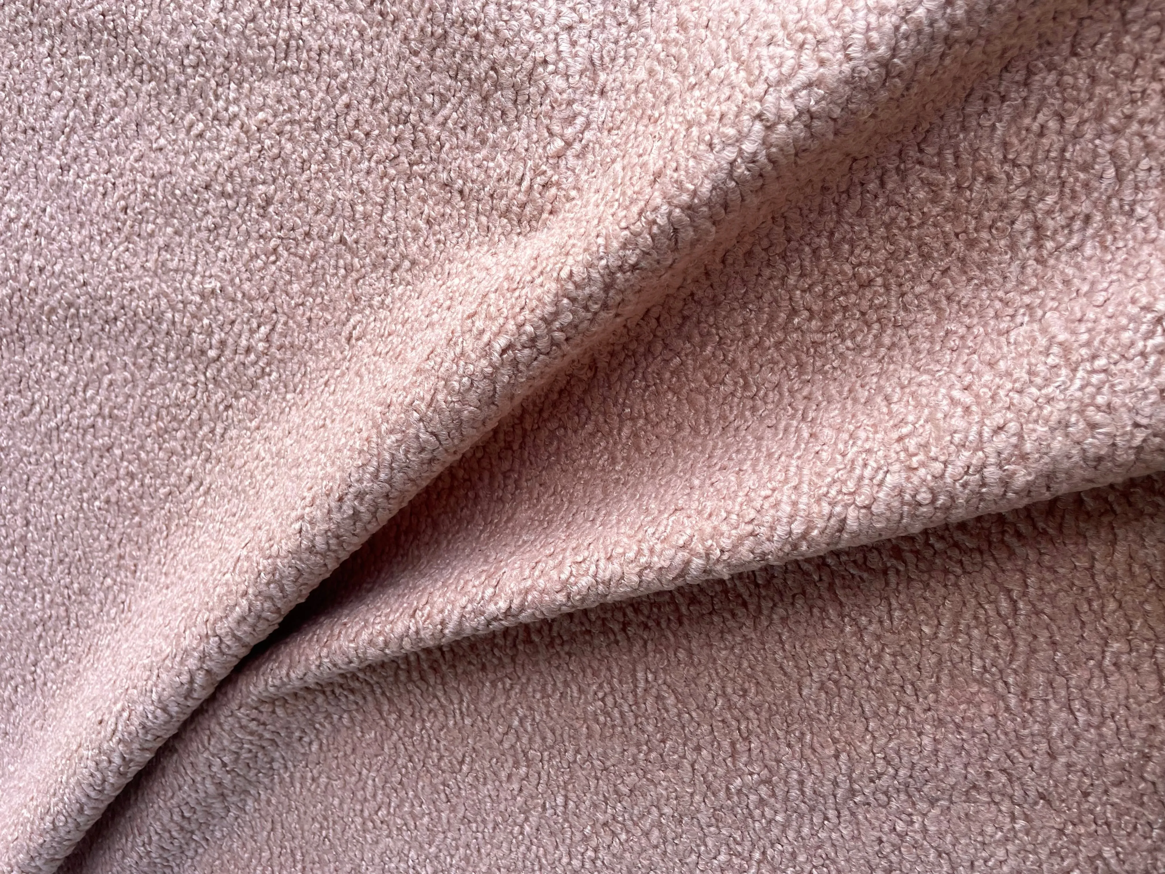 Faux Sherpa Fur Fabric / Light Caramel Brown Poodle Fabric / Home Decor Fabric / Blush Caramel or Ivory Faux Fur Fabric by the Yard