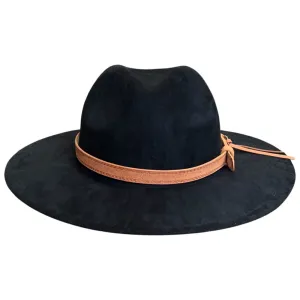 Faux Suede Hat - Black