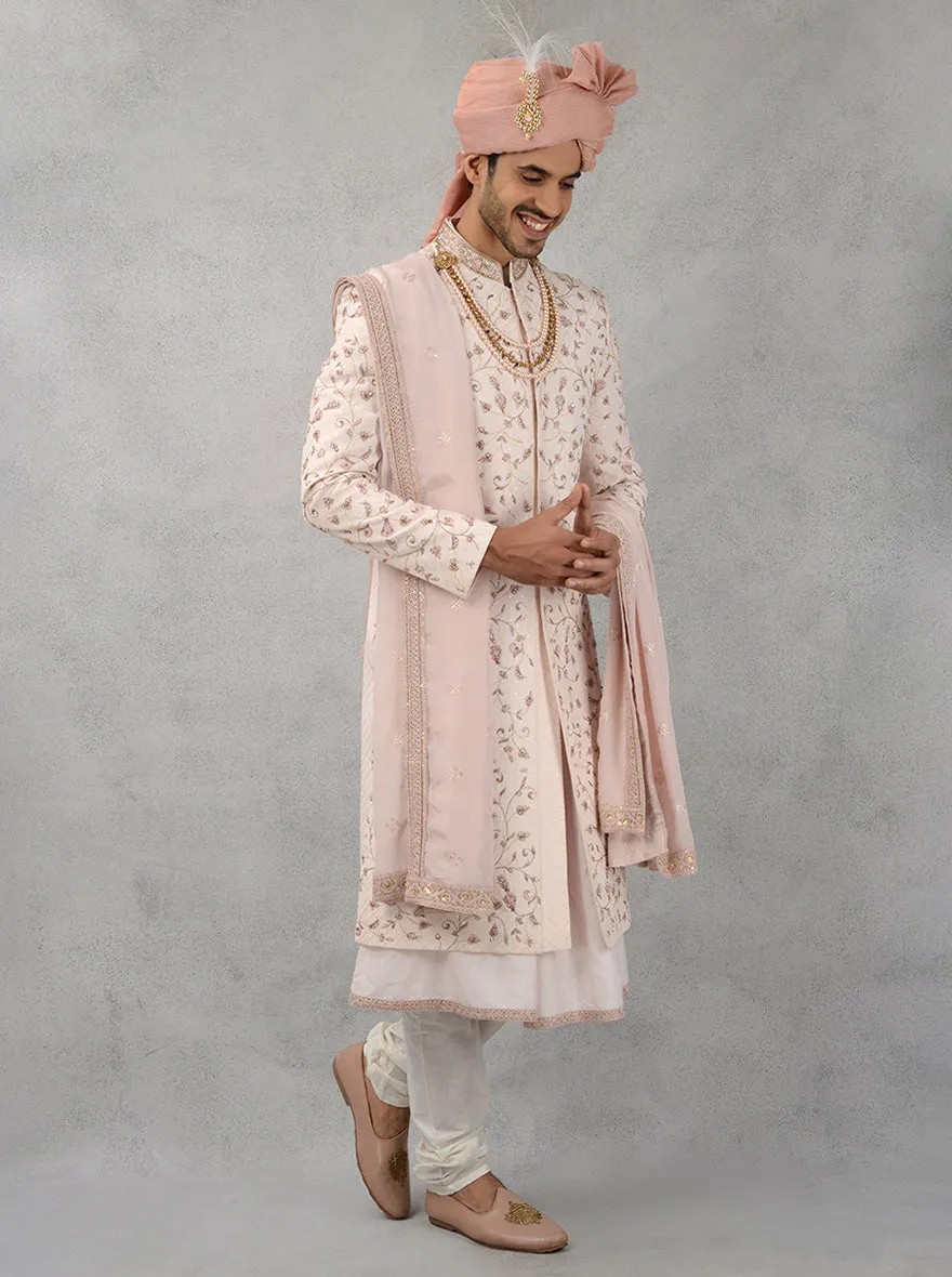 Fawn Pink Sherwani | TULA