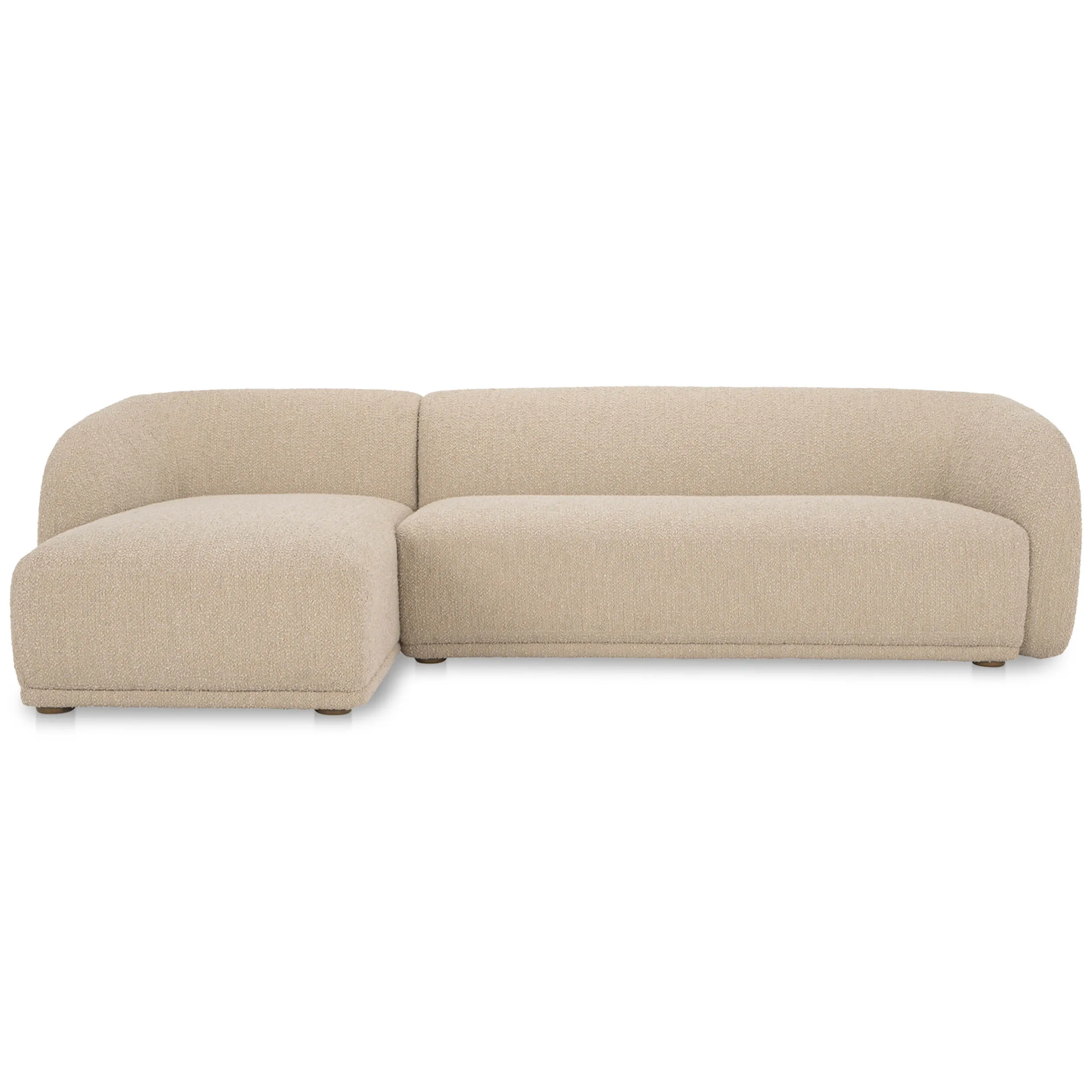 Faye Left Sectional, Beige Boucle