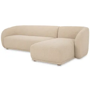 Faye Right Sectional, Beige Boucle