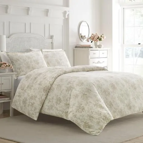 Faye Toile Beige Flannel Duvet Set