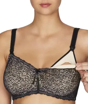 Fayreform Delicate Lace Maternity Wire-free Bra - Black/Cream Tan