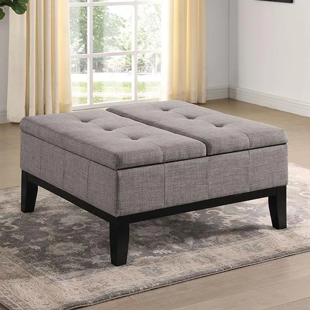 FAZIO Storage Ottoman, Light Gray