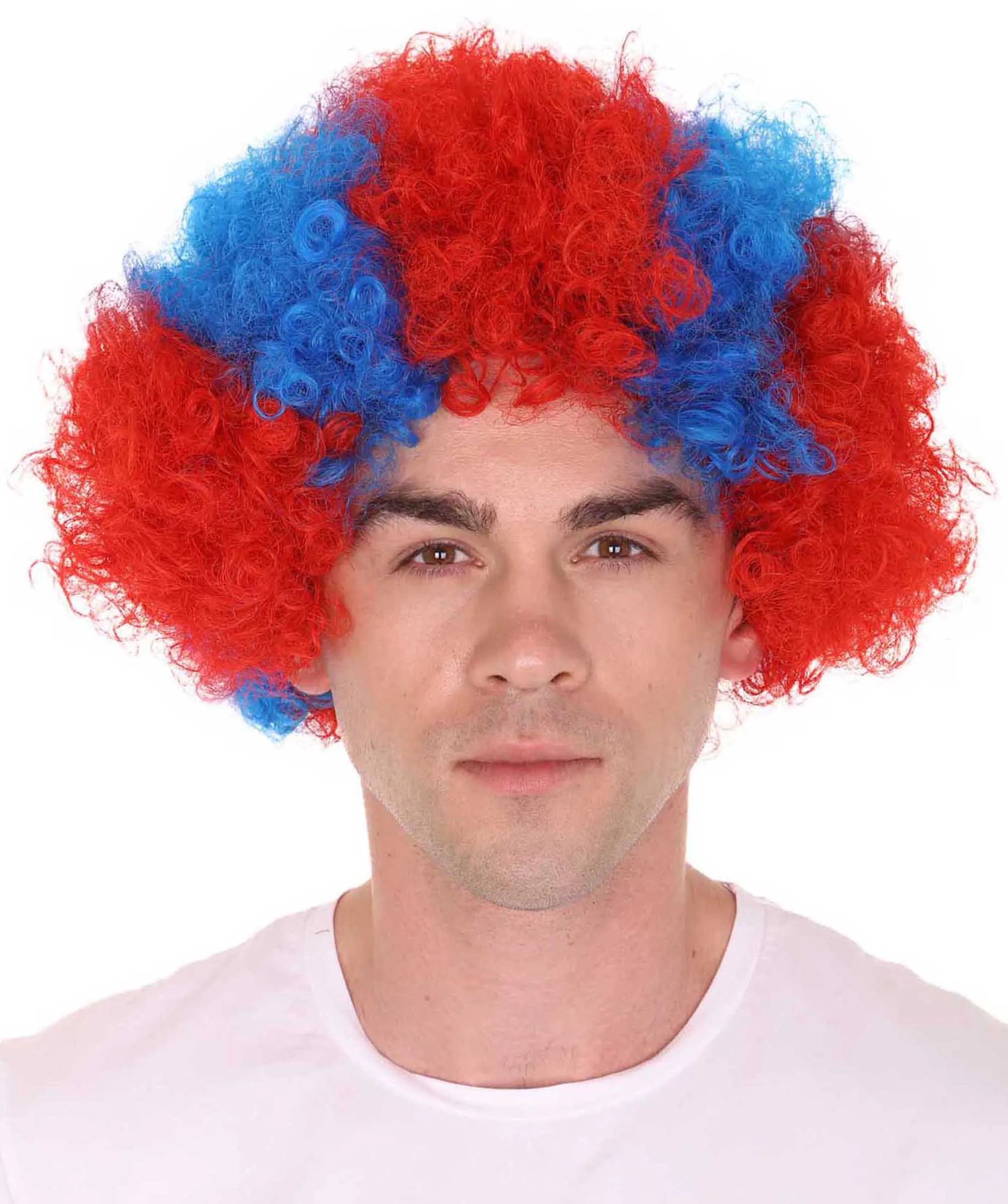 FC Bayern Afro Wig | Red Blue Jumbo Wig