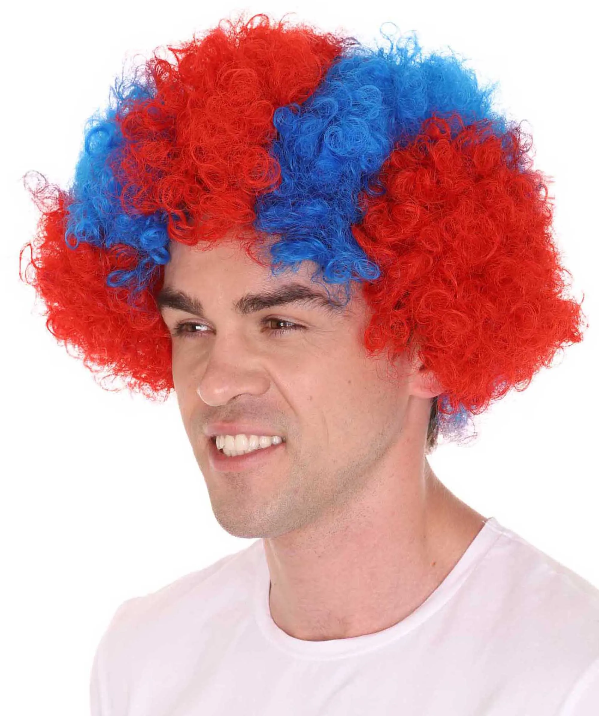 FC Bayern Afro Wig | Red Blue Jumbo Wig