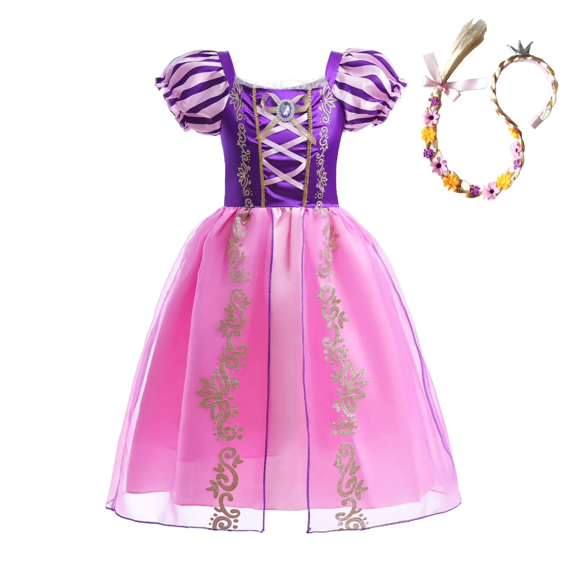 FC056 Princess Costume Halloween Birthday Fancy Party Dress Up Pageant Gown for Girls