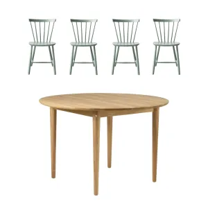 FDB Mobler Round Kitchen Dining Table Bundle