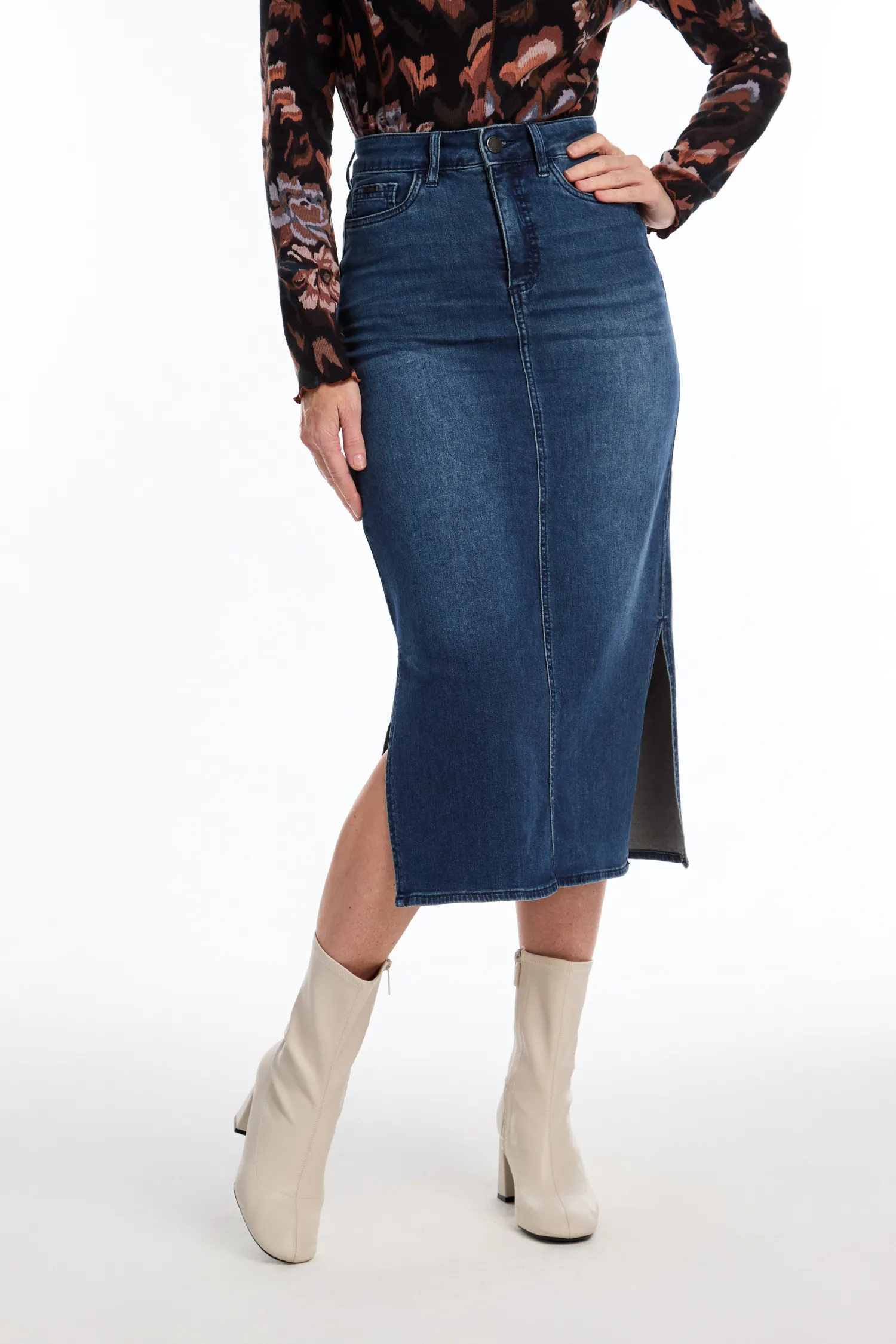 FDJ Denim Midi Skirt - Style 6981843