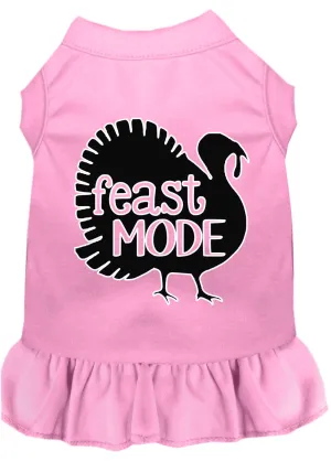 Feast Mode Screen Print Dog Dress Light Pink Sm